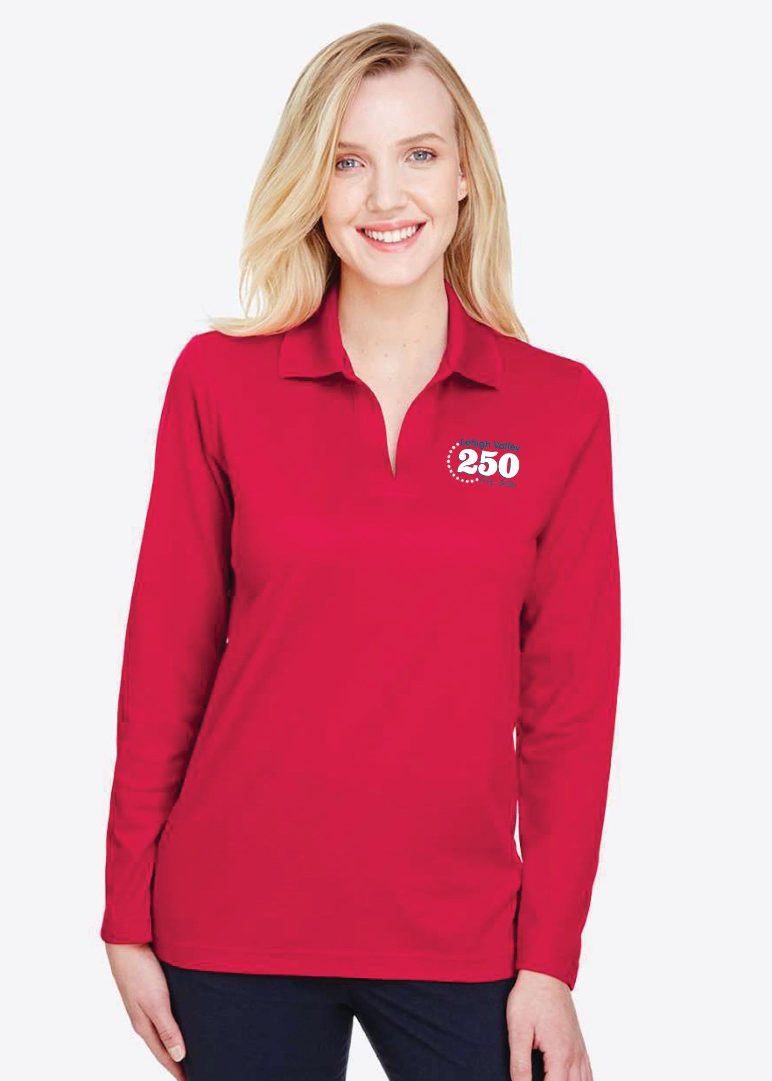 Women's CrownLux Performance® Plaited Long Sleeve Polo